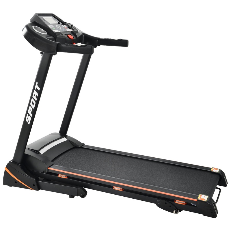 Folding Electric 3.5Hp Treadmill With Incline Medium Running Machine Motorised LCD Gym 330Lbs Folding Treadmill Electric Motorized Power 14.8Km / H Running Fitness Machine Gym – Black