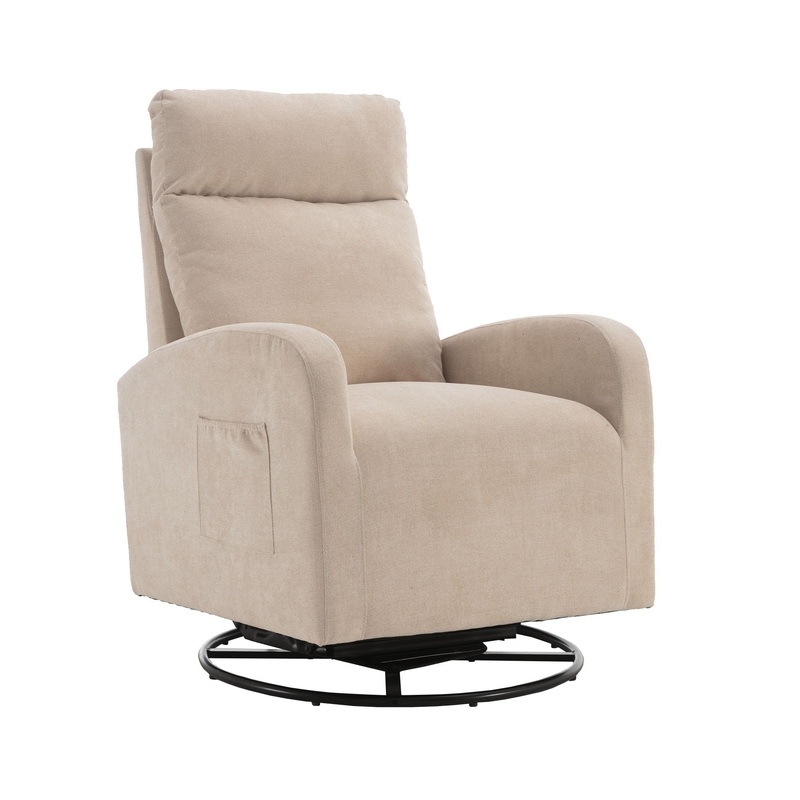 Jiada – Upholstered Swivel Glider Rocking Chair For Nursery Modern Style One Left Bag