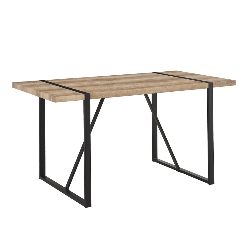 Modern Dining Table With Black Metal Legs For 4 – 6 Person