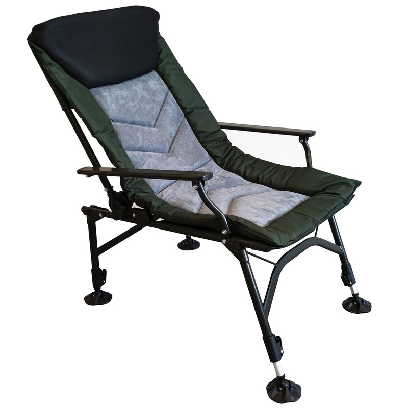 Camping Lounge Chair, Portable Folding Reclining Camping Chair With Adjustable Backrest For Indoor And Outdoor Camping Beach Hiking Fishing – Green / Black