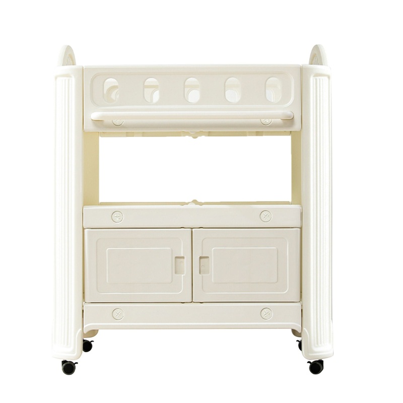 Eco Friendly Hdpe Baby Diaper Changing Table With Removable Safety Belt And Easy Clean Surface – White