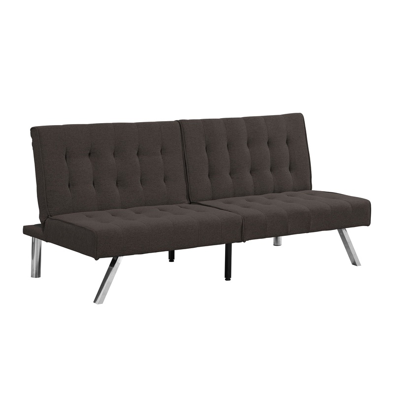 Futon Sofa Bed|Gray|Dark Brown