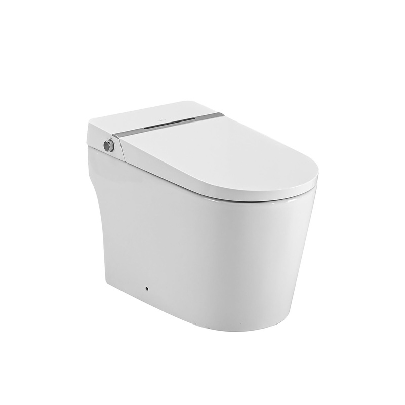 Smart Bidet Toilet With Remote Control And Auto Open / Close – White