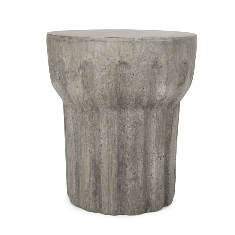 Outdoor Round Side Table – Gray