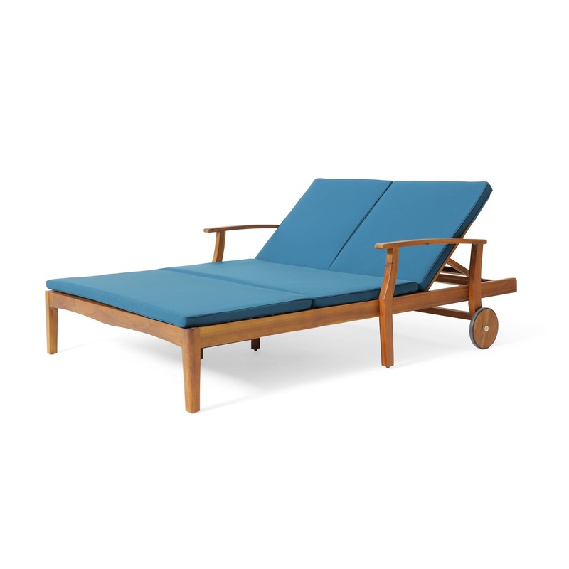 Etherealize – Outdoor Adjustable Double Chaise Lounge With Water Resistant Cushions