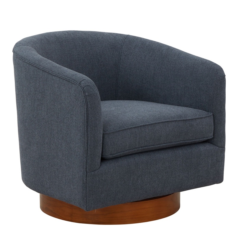 Miramar – Swivel Barrel Chair With Wooden Base