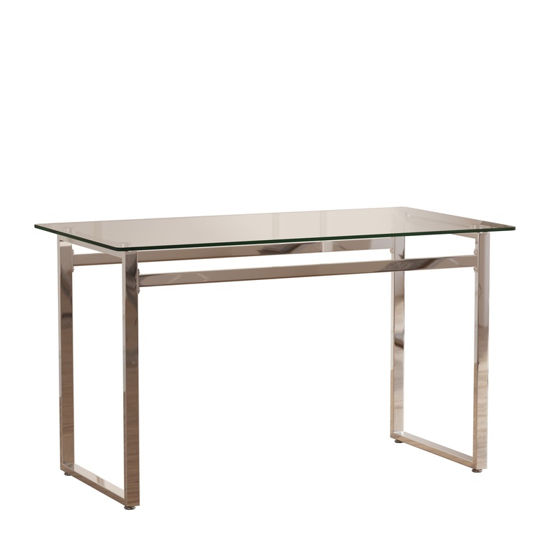 Modern Minimalist Rectangular Dining Table With Tempered Glass Top