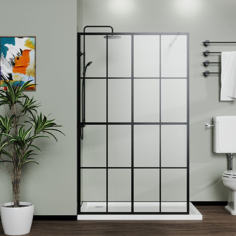 Shower Screen Walk In Wet Room – Black