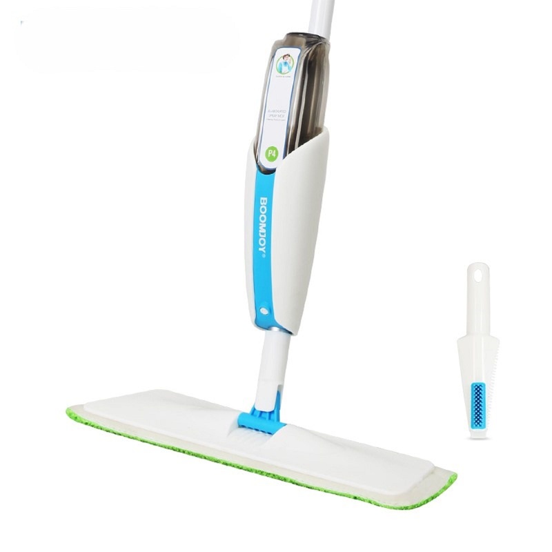 Superfine Fiber Washable Mat Spray Mop With 300Ml Reusable Bottle For Various Floors – Blue