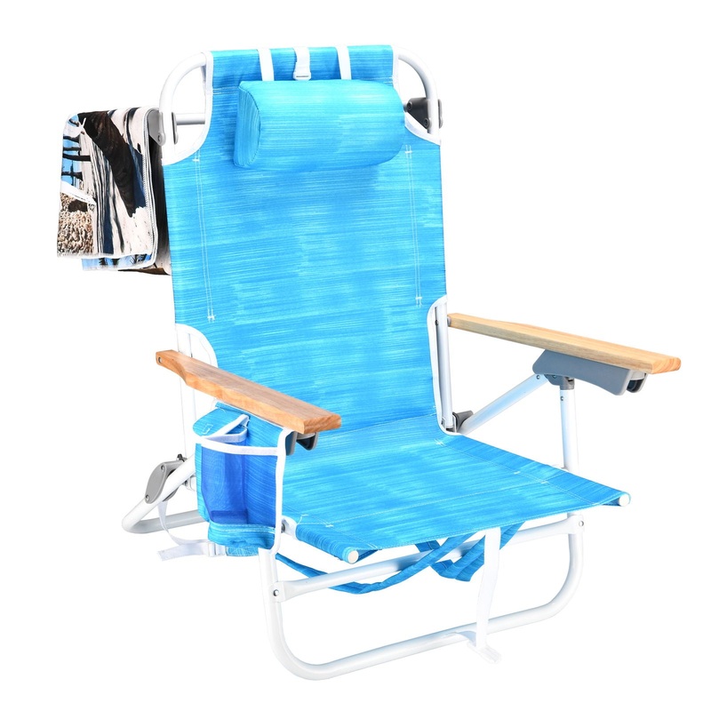 Backpack Beach Chair, 5 Position Chair With Pouch Folding Lightweight Positions