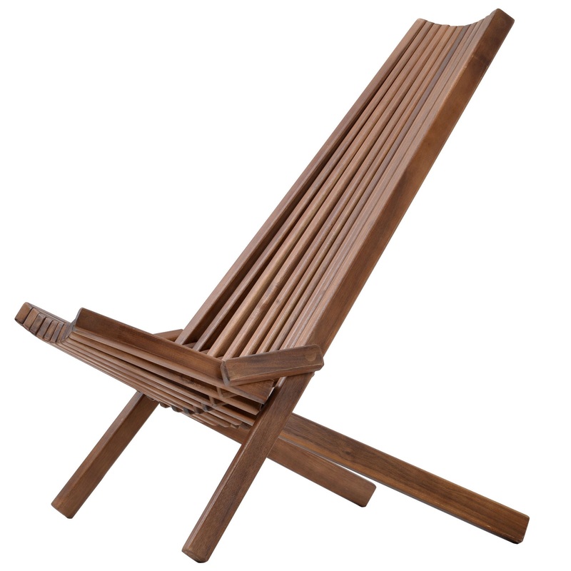 Folding Wood Chair, Portable Solid Wood Seating For Indoor Or Outdoor Use – Natural
