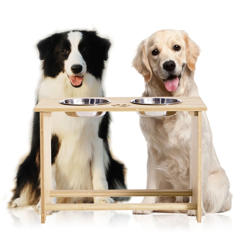 Gardenia – Raised Dog Bowl Stand For Medium Sized Dogs, Elevated Dog Bowls, Bamboo Raised Dog Bowl, Dog Food Bowl Stand, Feeding Station – Natural Wood