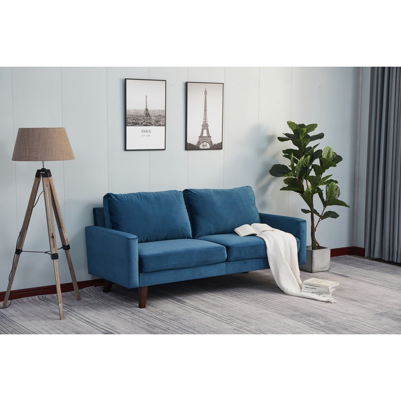 Luxurious Comfort Stationary Loveseat – Space Blue