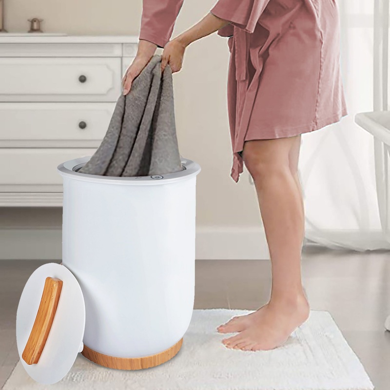 Towel Warmers, Luxury Bucket Towel Warmers, Large Towel Warmers For The Bathroom, Fits Up To 2 Oversized Towels – White