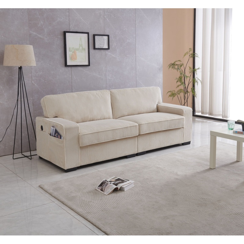 Exceptional Comfort Loveseat|Beige|Dark Gray