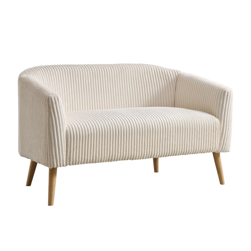 Modern Loveseat Couch Sofa With Corduroy Upholstery, 2 Seat