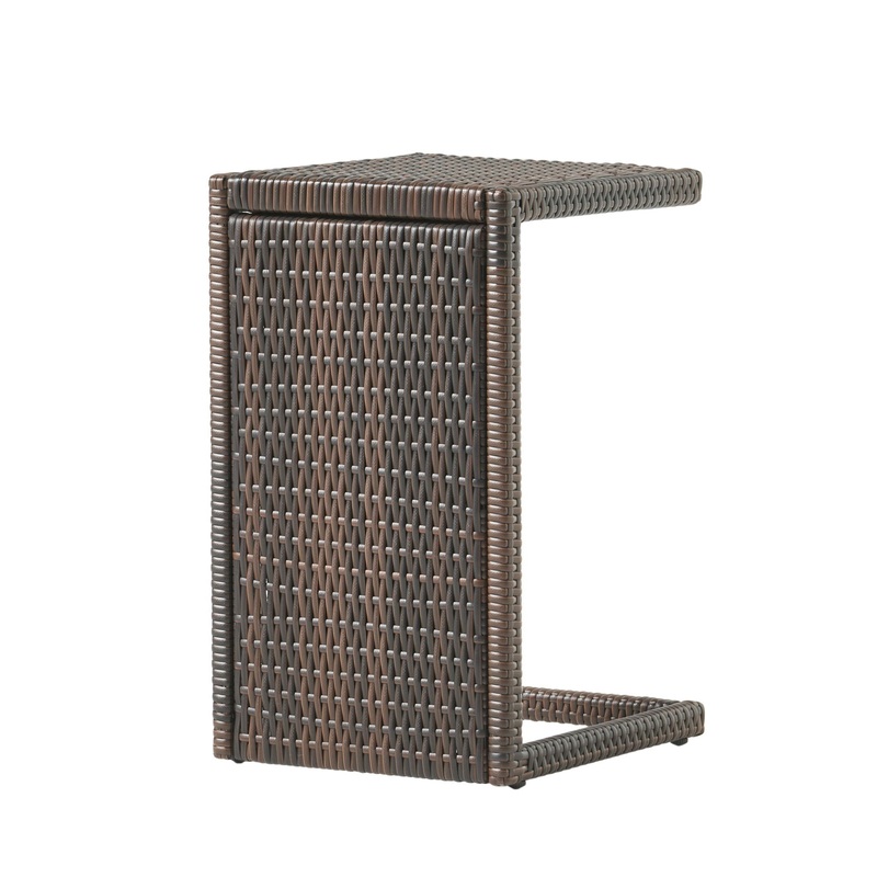 Bucharest – End Table C Shaped Side Table Rattan – Brown