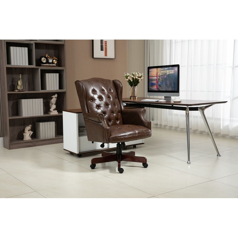 Executive Office Chair, High Back Reclining Comfortable Desk Chair With Smooth Glide Caster Wheels