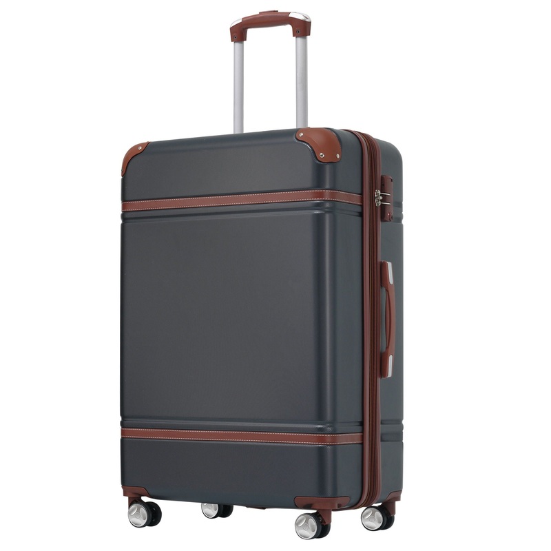 Hardshell Luggage With Tsa Lock, 24 Expandable Lightweight Suitcase With Spinner Wheels, Single Vintage Luggage