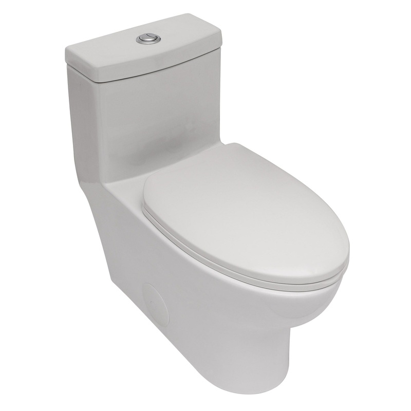 Modern Ceramic 1 Piece Toilet With Dual Flush And Soft Closing Seat – White
