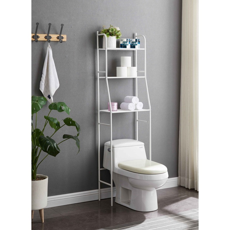 Three Tier Over The Toilet Storage Shelf – Wood