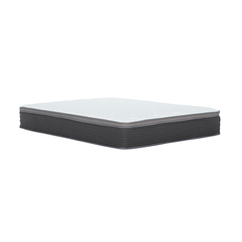 12” Queen Size Hybrid Mattress In A Box, Plush Gel Memory Foam Mattress Top With Pocket Coil Base – Gray / White