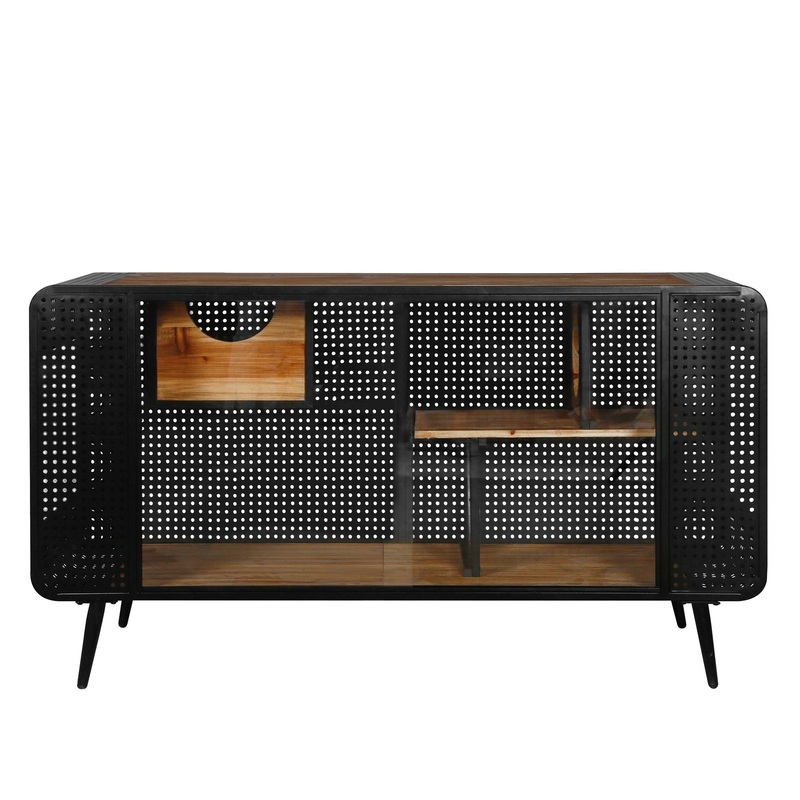 Modern Spacious Cat House With Tempered Glass And Iron Frame For Living Room – Black / Brown