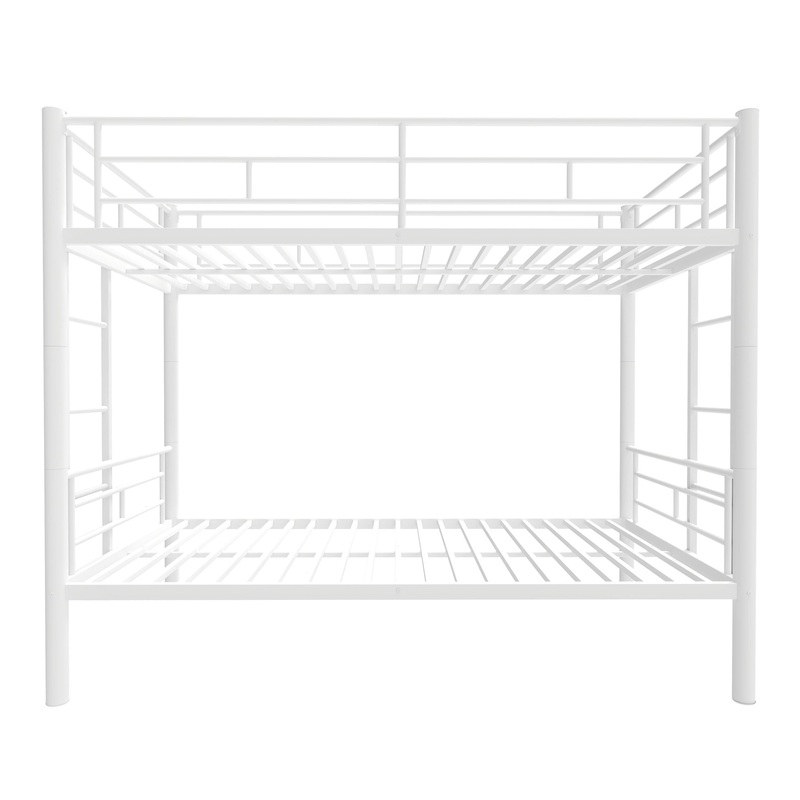 Bunk Bed With Ladder, High Guardrail, Convertible Design, Storage Space
