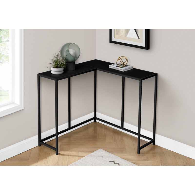 Corner Accent Console Table For Entryway, Contemporary & Modern – Black