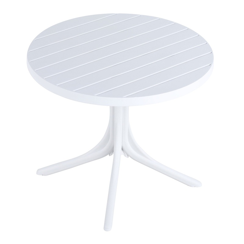 Modern Round Table, Waterproof, UV Resistant And Durable – White