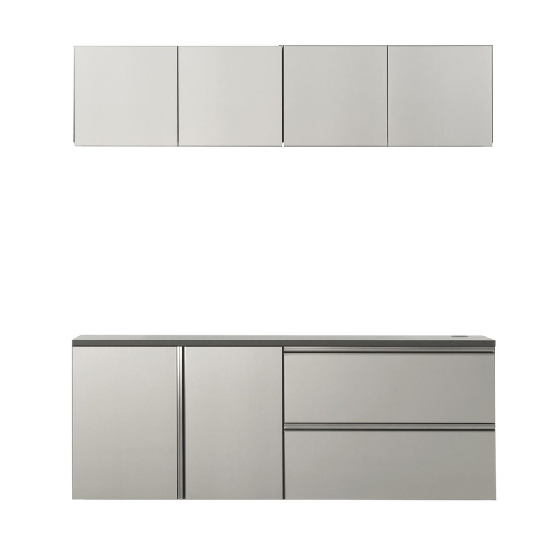 Nova – Series Garage Cabinet Set C, Melamine – Metallic Gray