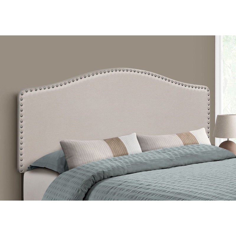 Queen Size, Bed Headboard Only, Upholstered, Transitional – Beige