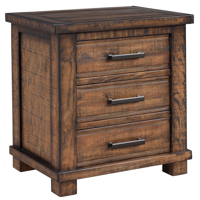 Drawer Reclaimed Solid Wood Framhouse Nightstand – Natural