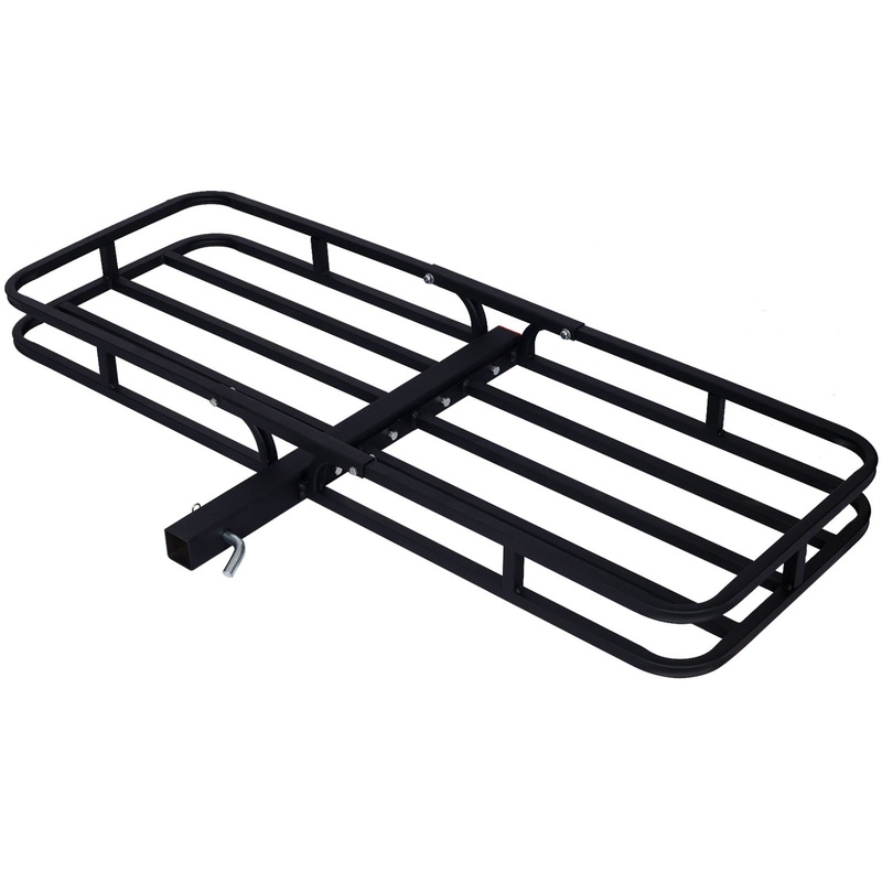 Heavy Duty Steel Hitch Mount Cargo Carrier Rack For SUV, Truck, Car With 2 Receiver – Black