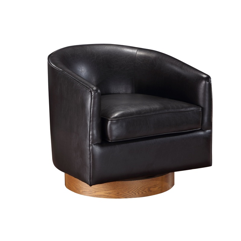 Maisy – Barrel Swivel Chair|Blue|Dark Brown|Light Brown