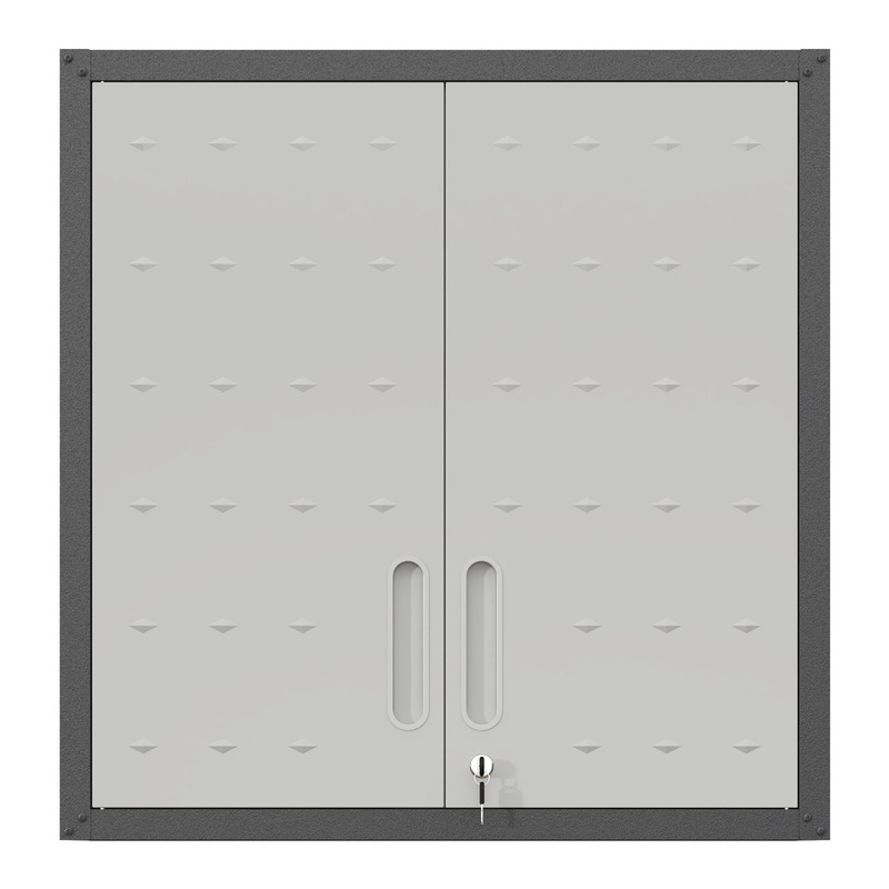 Metal Wall Mounted Tool Storage Cabinet With 2 Locking Doors, Adjustable Shelf, And Drawer