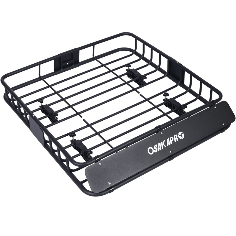 Motoring Rooftop Cargo Carrier Basket Steel, Universal Fit Roof Rack