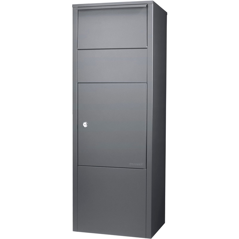Steel Large Single Compartment Locking Parcel Drop Box With Keyed Access – Gray