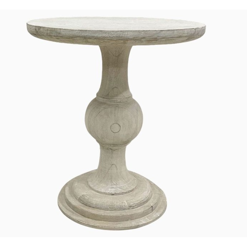 Hera – Round End Table – Creamwood