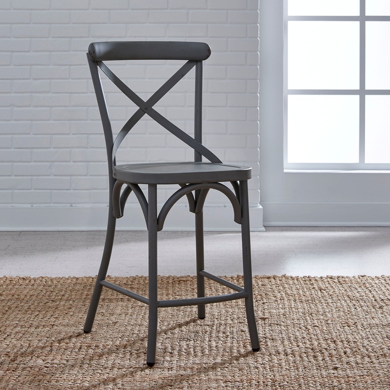 Vintage Series – X Back Counter Chair – Gray