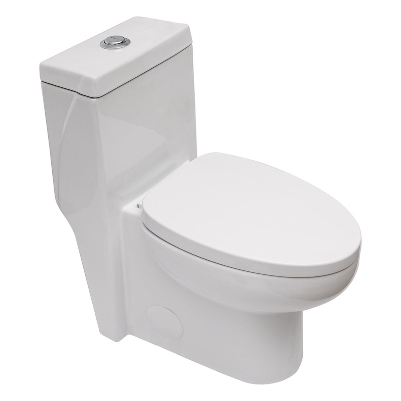 1 Piece Toilet With Dual Flush And Soft Closing Seat – White