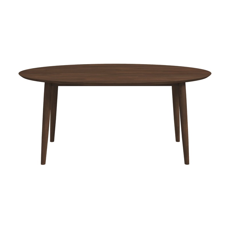 Ada – Mid-Century Modern Style Oval Dining Table – Brown
