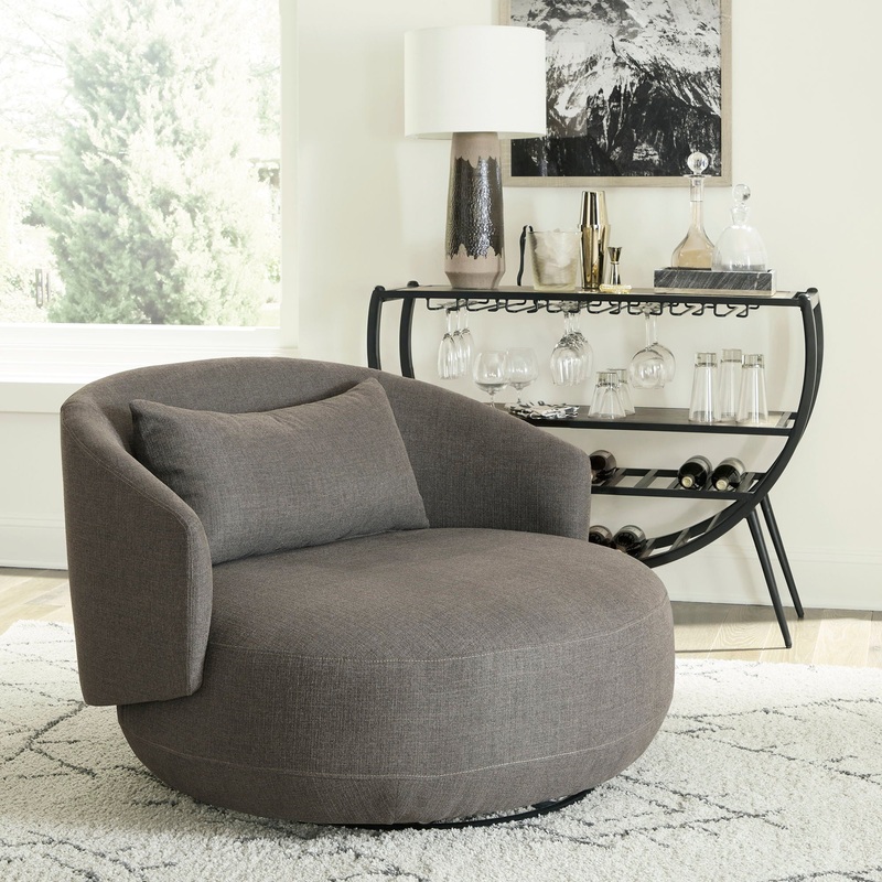 Haley – Upholstered Swivel Cuddler Chair