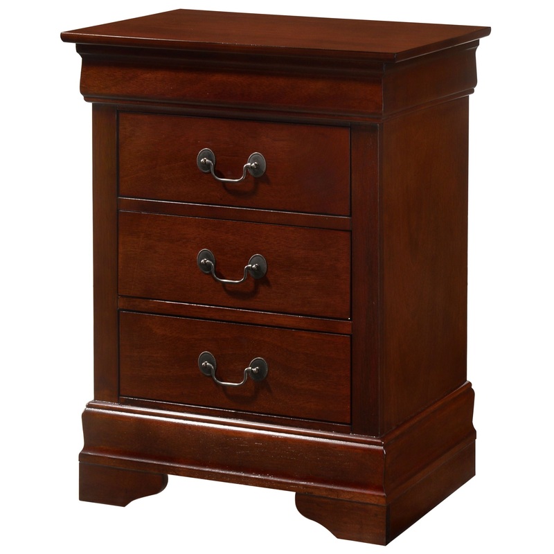 Louis Phillipe – 3 Drawer Nightstand – Cherry