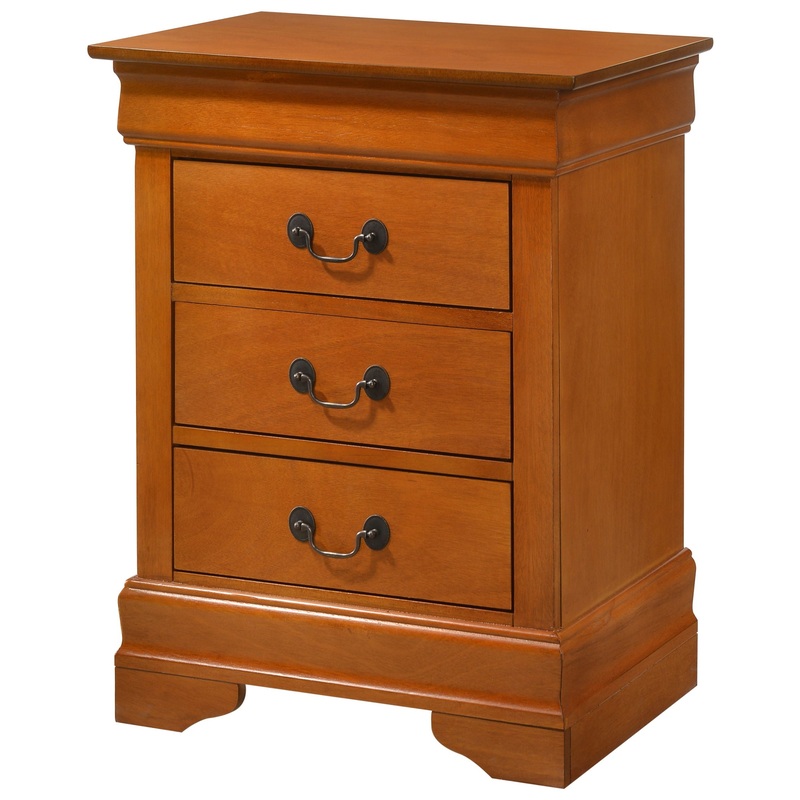 Louis Phillipe – 3 Drawer Nightstand – Oak