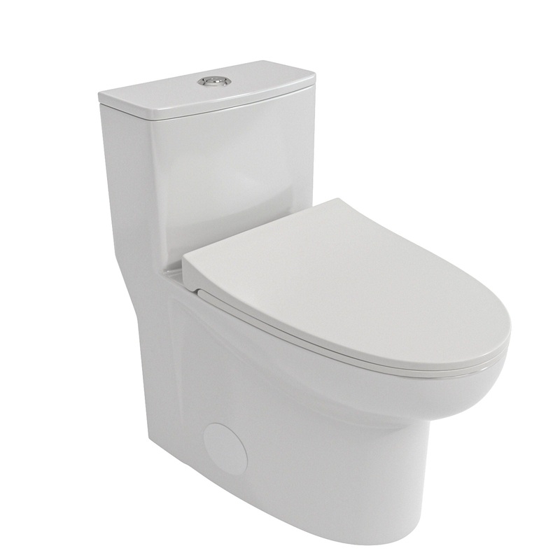 Modern 1 Piece Toilet With Dual Flush And Soft Closing Seat – White