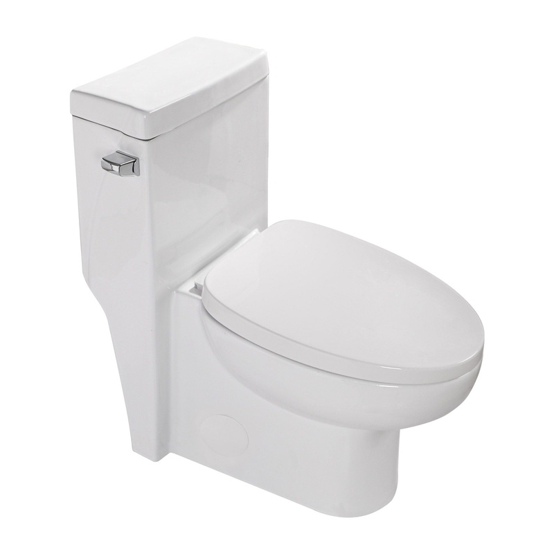 Modern Ceramic 1 Piece Toilet With Soft Closing Seat – White