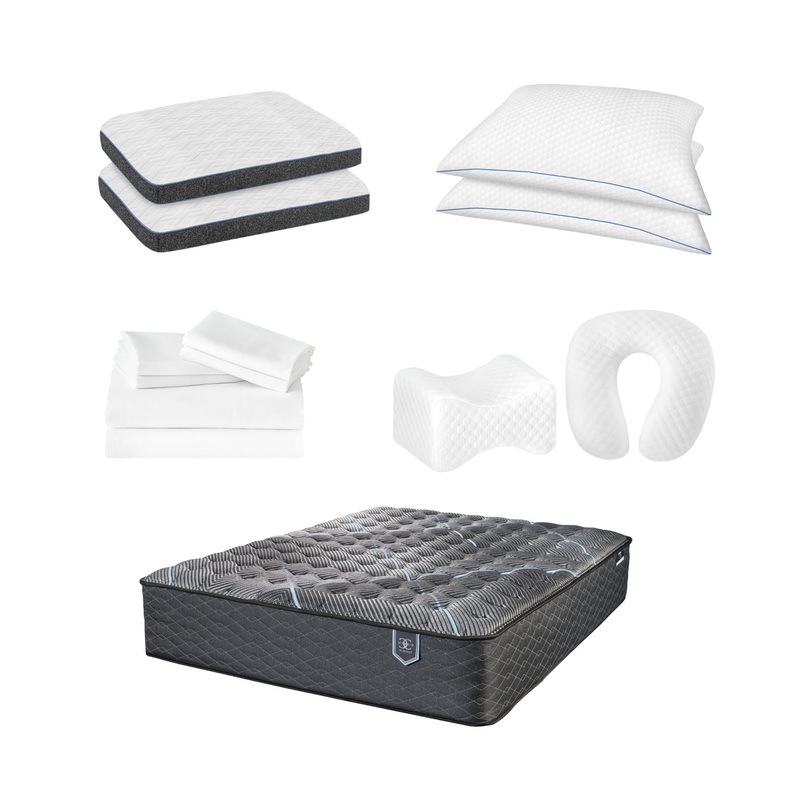 Comfort Care – King Size Hybrid Restful Nights Plush Mattress With Premium Comfort Bedding Pack – Black / White
