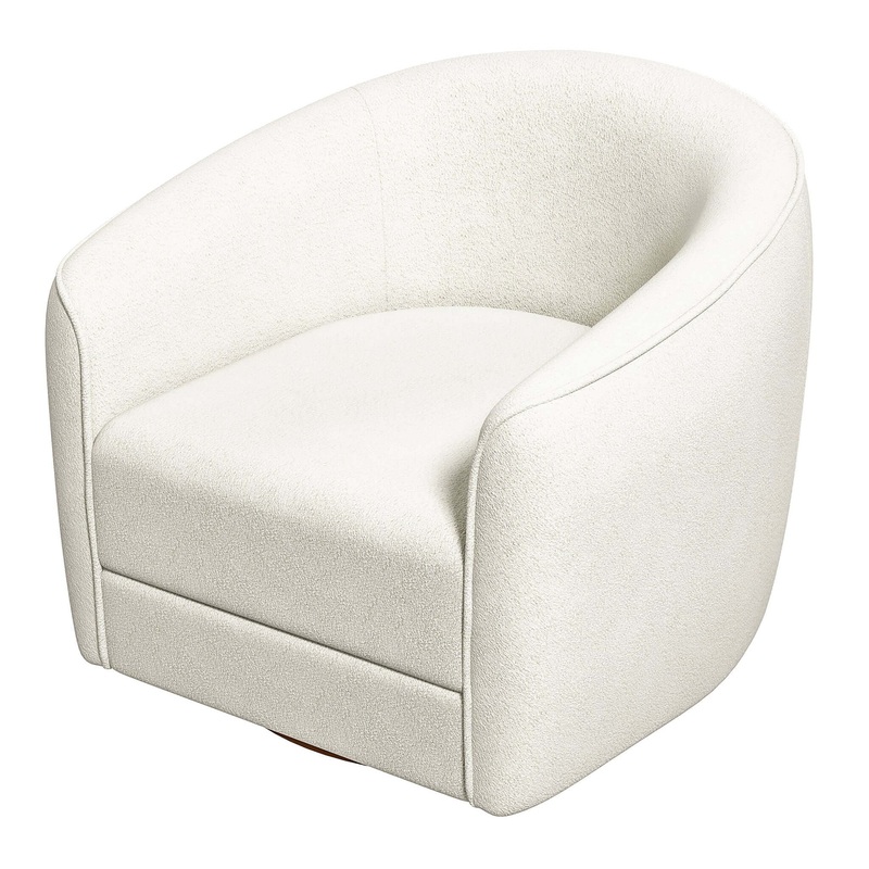 Elise – Mid-Century Modern Swivel Chair – White