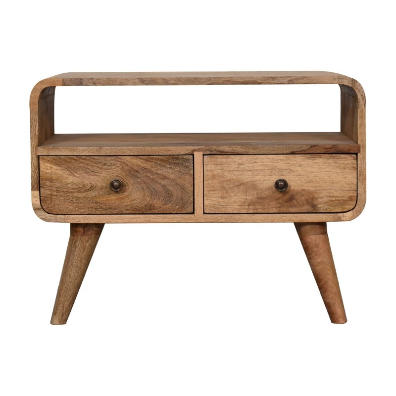 Mini Curved Media Unit – Oak